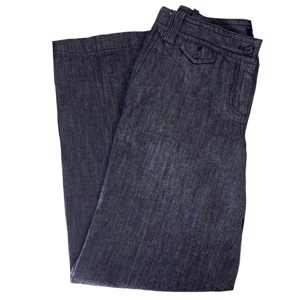 Talbots Signature Petite Trouser Jeans, Blue w/ Subtle Pinstripe, Sz 4P Like New - Picture 3 of 14